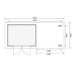 Karibu Abri de jardin bois 15 à 20 m² Bois massif Gris 7.43m²