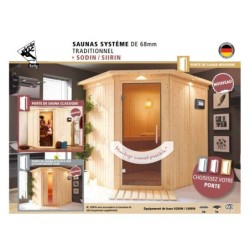Karibu Sauna traditionnel Bois massif Bois naturel