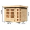 Karibu Abri de jardin bois 5 à 10 m² Bois massif Marron 5.25m²