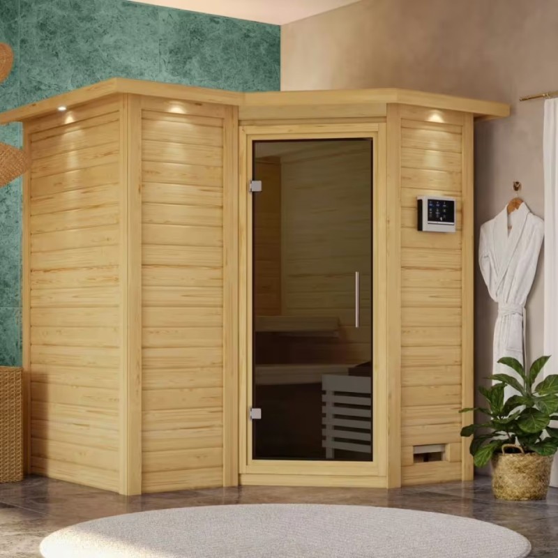 Karibu Sauna traditionnel Bois massif Naturel Karibu Sauna traditionnel Bois massif Naturel