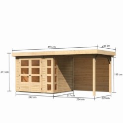Karibu Abri de jardin bois 10 à 15 m² Bois massif Marron 5.25m²