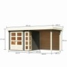 Karibu Abri de jardin bois 10 à 15 m² Bois massif Gris 5.25m²