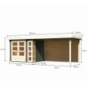 Karibu Abri de jardin bois 10 à 15 m² Bois massif Gris 5.25m²