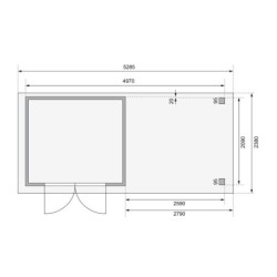 Karibu Abri de jardin bois 10 à 15 m² Bois massif Gris 5.25m²