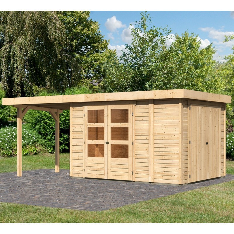 Karibu Abri de jardin bois 10 à 15 m² Bois massif Marron 7.8m² Karibu Abri de jardin bois 10 à 15 m² Bois massif Marron 7.8m²