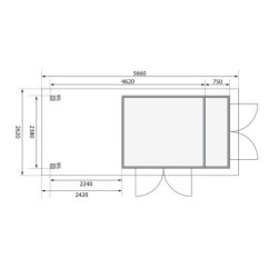 Karibu Abri de jardin bois 10 à 15 m² Bois massif Marron 7.8m²