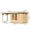 Karibu Abri de jardin bois 10 à 15 m² Bois massif Marron 6.25m²
