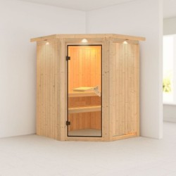 Karibu Sauna prêt à brancher Bois massif Bois naturel