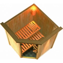 Karibu Sauna prêt à brancher Bois massif Bois naturel
