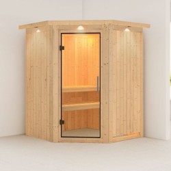 Karibu Sauna prêt à brancher Bois massif Bois naturel