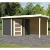 Karibu Abri de jardin bois 10 à 15 m² Bois massif Gris 5.95m²