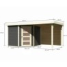 Karibu Abri de jardin bois 10 à 15 m² Bois massif Gris 5.95m²