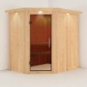 Karibu Sauna prêt à brancher Bois massif Bois naturel
