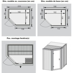 Karibu Sauna prêt à brancher Bois massif Bois naturel