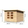 Karibu Abri de jardin bois 5 à 10 m² Bois massif Marron 6m²