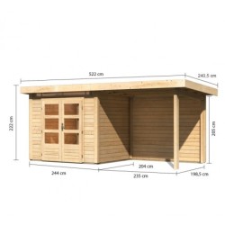 WoodFeeling Abri de jardin bois 10 à 15 m² Bois massif Marron 5m²