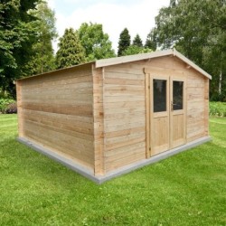 Gardy Shelter Abri de jardin bois 15 à 20 m² Bois massif Marron 16m²