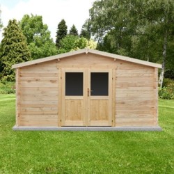 Gardy Shelter Abri de jardin bois 15 à 20 m² Bois massif Marron 16m²