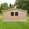 Gardy Shelter Abri de jardin bois 15 à 20 m² Bois massif Marron 16m²