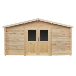 Gardy Shelter Abri de jardin bois 15 à 20 m² Bois massif Marron 16m²