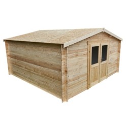 Gardy Shelter Abri de jardin bois 15 à 20 m² Bois massif Marron 16m²
