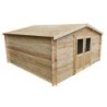 Gardy Shelter Abri de jardin bois 15 à 20 m² Bois massif Marron 16m²