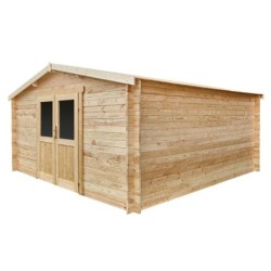 Gardy Shelter Abri de jardin bois 15 à 20 m² Bois massif Marron 16m²