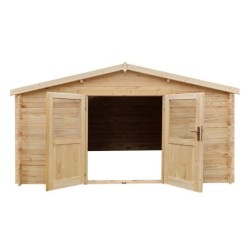 Gardy Shelter Abri de jardin bois 15 à 20 m² Bois massif Marron 16m²
