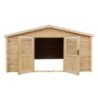 Gardy Shelter Abri de jardin bois 15 à 20 m² Bois massif Marron 16m²