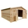 Gardy Shelter Abri de jardin bois 15 à 20 m² Bois massif Marron 16m²