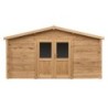 Gardy Shelter Abri de jardin bois 15 à 20 m² Bois massif Marron 16m²
