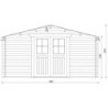 Gardy Shelter Abri de jardin bois 15 à 20 m² Bois massif Marron 16m²