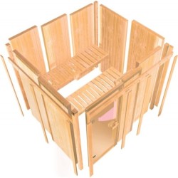 Karibu Sauna prêt à brancher Bois massif Bois naturel
