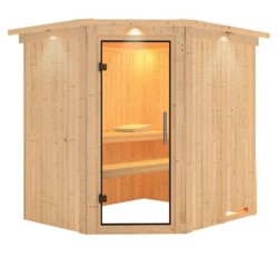 Karibu Sauna prêt à brancher Bois massif Bois naturel