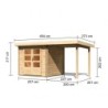 Karibu Abri de jardin bois 10 à 15 m² Bois massif Marron 5.62m²