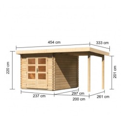 Karibu Abri de jardin bois 15 à 20 m² Bois massif Marron