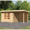 Karibu Abri de jardin bois 10 à 15 m² Bois massif Marron 7.04m²