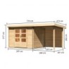 Karibu Abri de jardin bois 10 à 15 m² Bois massif Marron 7.04m²