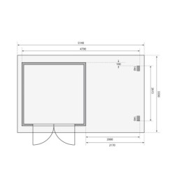 Karibu Abri de jardin bois 15 à 20 m² Bois massif Marron