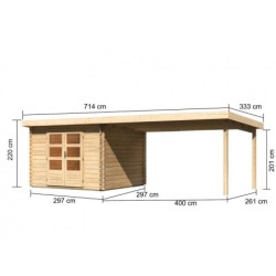 Karibu Abri de jardin bois plus de 20 m² Bois massif Marron