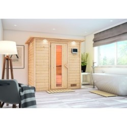 Karibu Sauna prêt à brancher Bois naturel