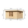 Karibu Abri de jardin bois 10 à 15 m² Bois massif Marron 11.5m²