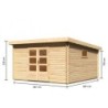 Karibu Abri de jardin bois 10 à 15 m² Bois massif Marron 15m²