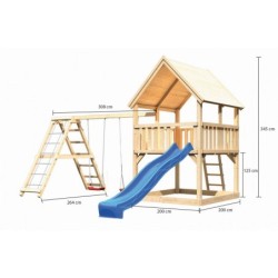 Karibu Stations de jeux Bois massif Bois naturel