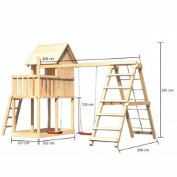 Karibu Cabanes enfants Bois massif Bois naturel