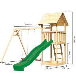 Karibu Stations de jeux Bois massif Bois naturel