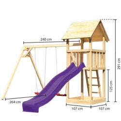Karibu Stations de jeux Bois massif Bois naturel