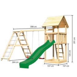 Karibu Stations de jeux Bois massif Bois naturel