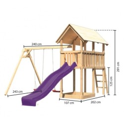 Karibu Stations de jeux Bois massif Bois naturel