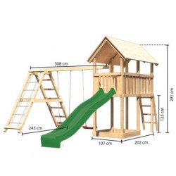 Karibu Stations de jeux Bois massif Bois naturel